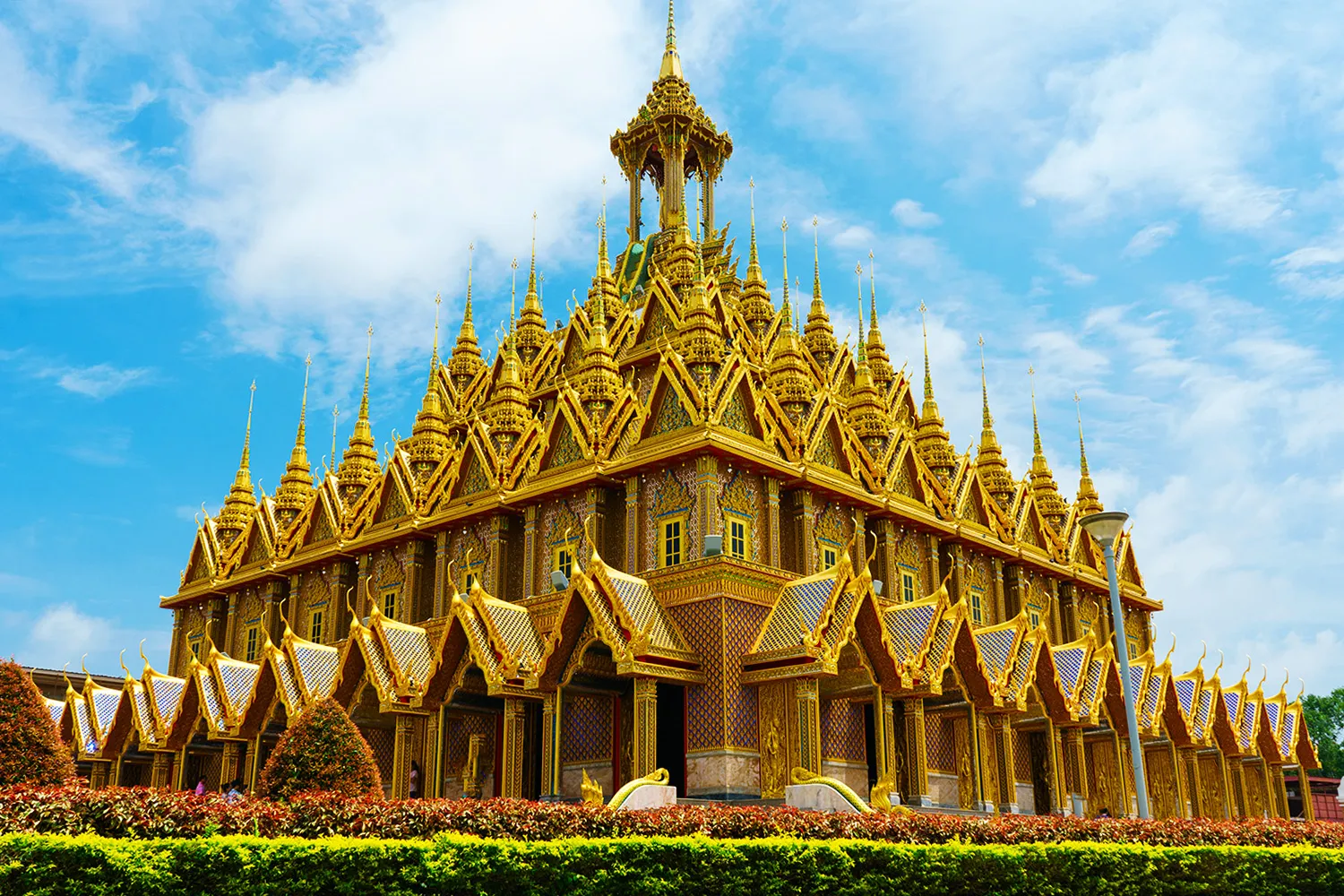 A golden temple in Uthai Thani, Thailand.